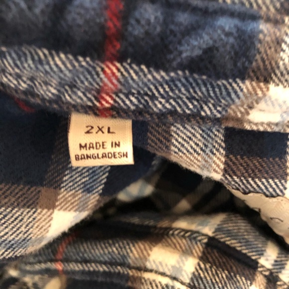Jachs 2X Blue Plaid Flannel Button Down Shirt - Picture 3 of 5